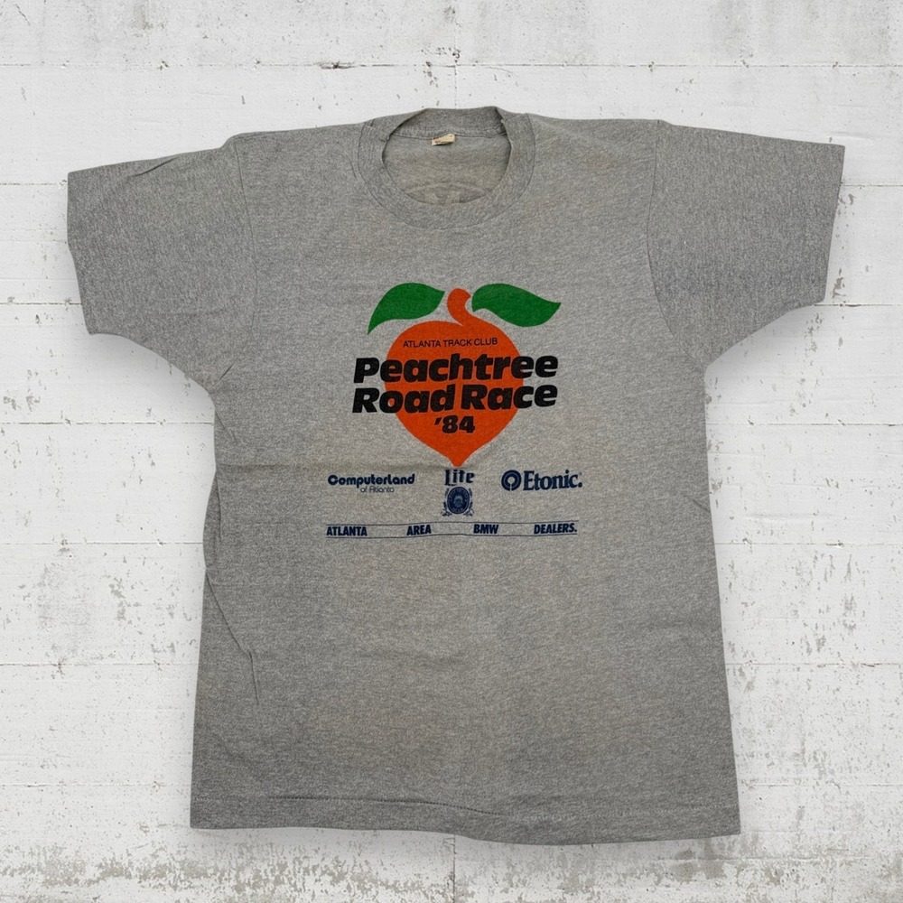 VTG 1984 Peachtree Road Race T-Shirt L Screen Stars Single Stitch USA 50/50
